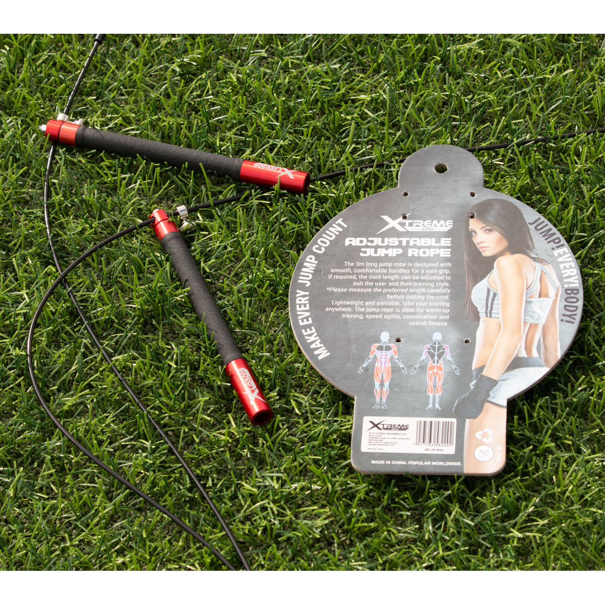 Black Aluminum Handle Speed Rope