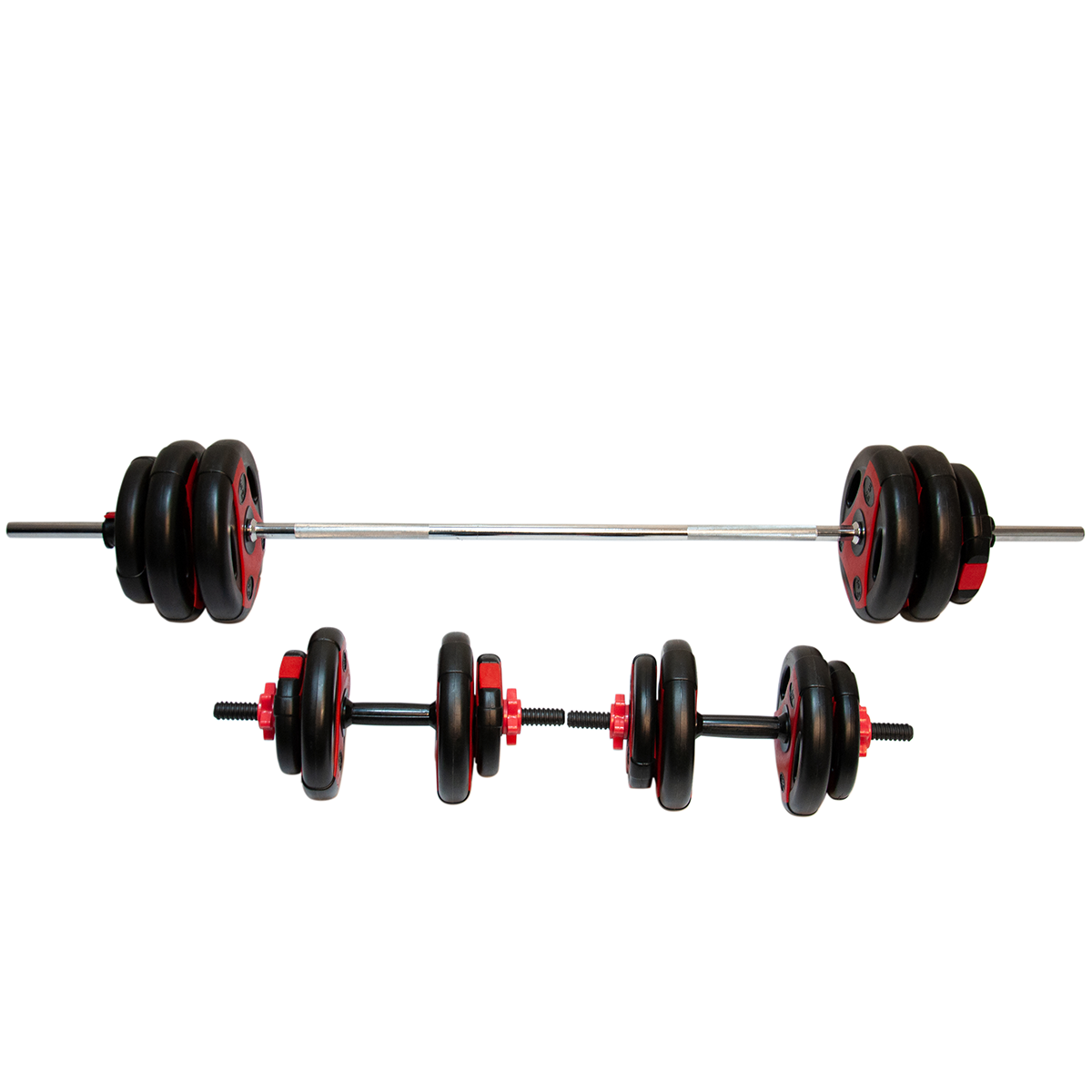Premium 50KG Red/Blk Dumbbell Set