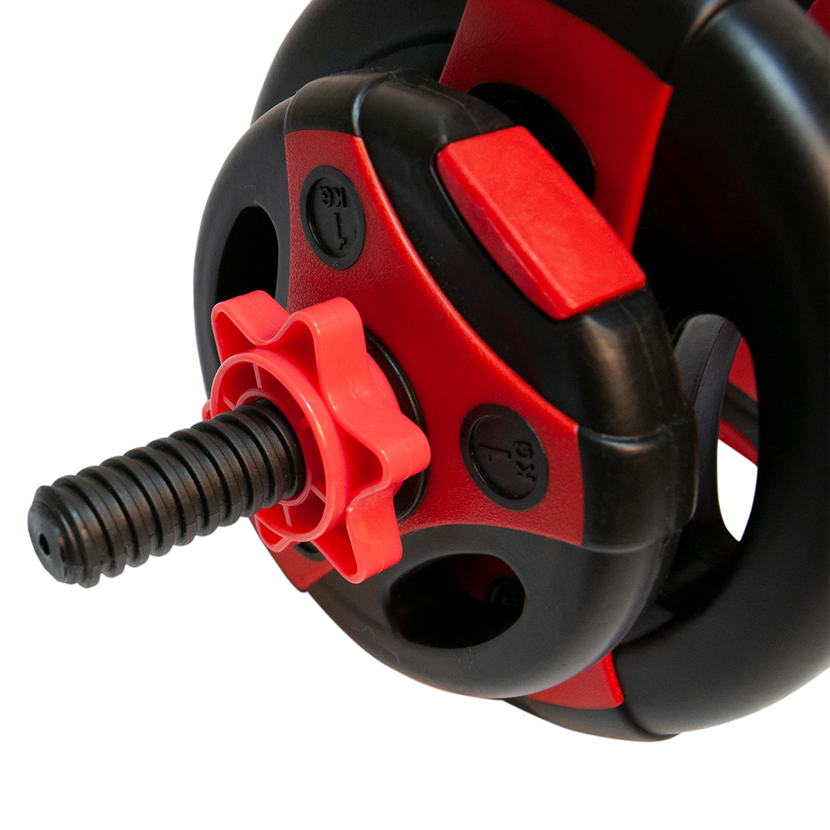 Premium 50KG Red/Blk Dumbbell Set