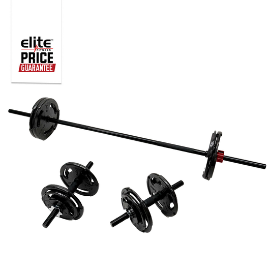 50KG Ezi-Grip E-coat Black Barbell Dumbbell Set