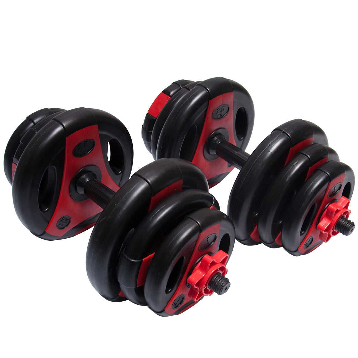 20KG Premium Red/Blk Dumbbell Set