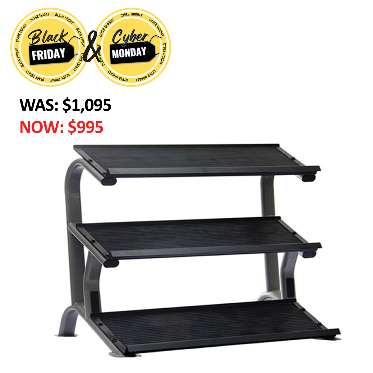 ETS 3 Tier Flat Tray Dumbbell Rack