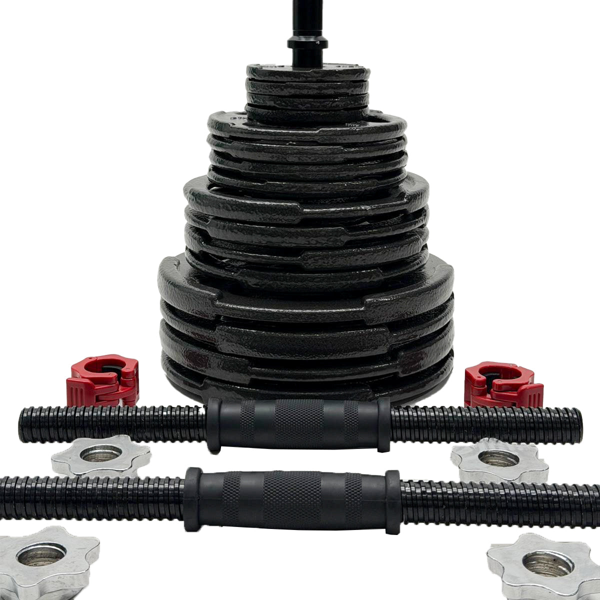 50KG Ezi-Grip E-coat Black Barbell Dumbbell Set