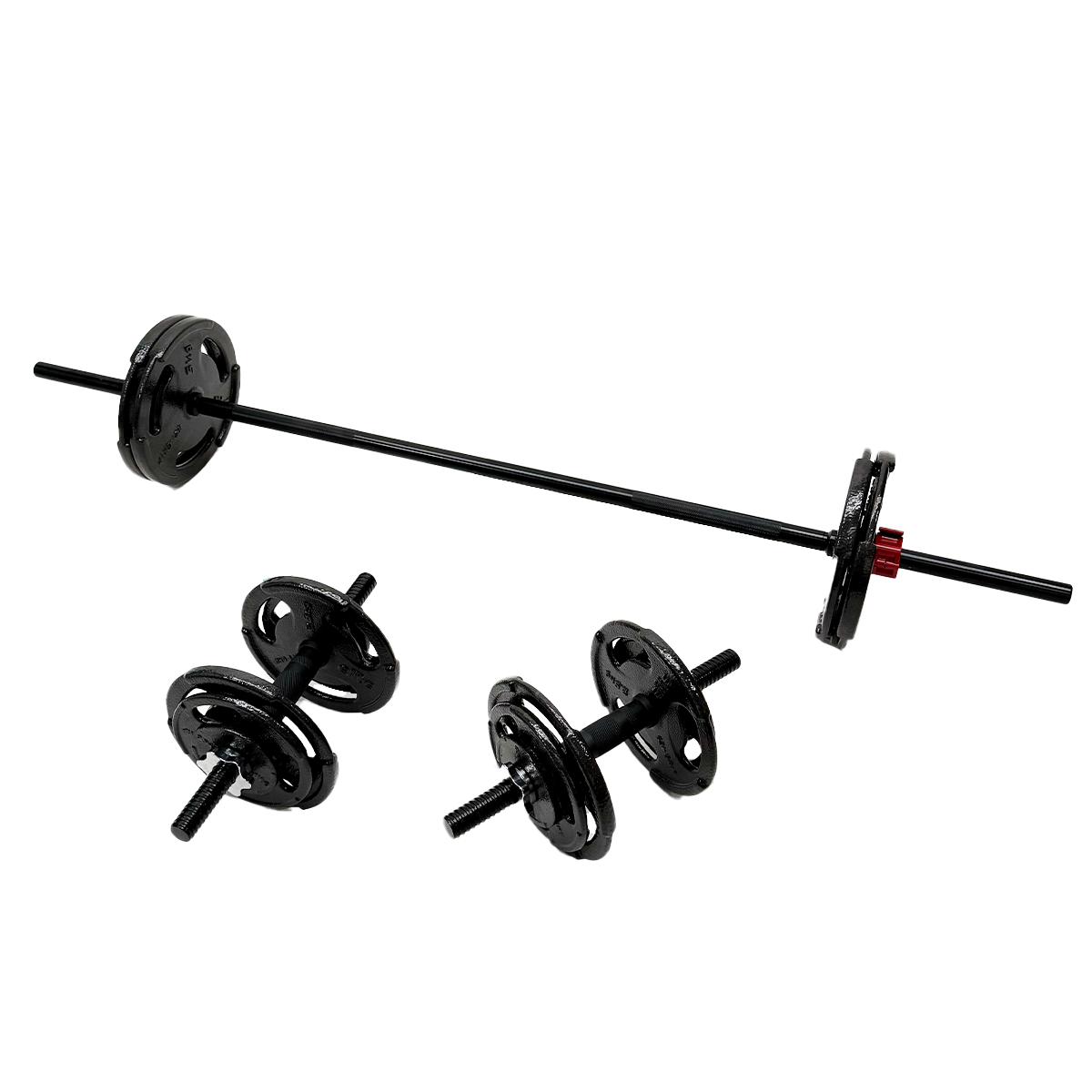 50KG Ezi-Grip E-coat Black Barbell Dumbbell Set
