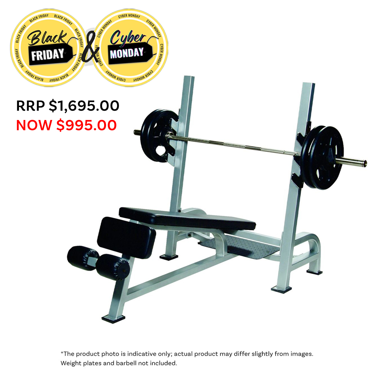 Olympic Decline Bench - Floor Model Available at St Johns only 