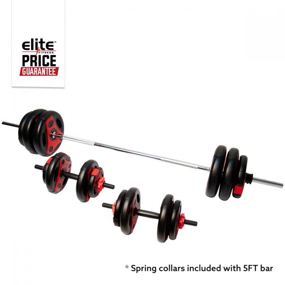 50kg vinyl barbell and dumbbell store set