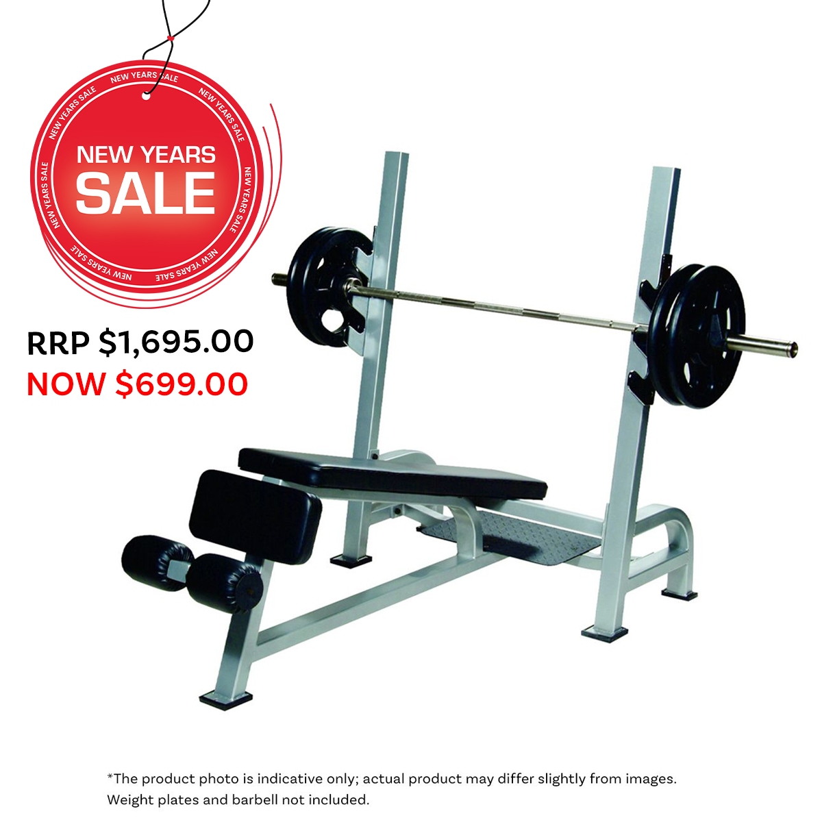 Olympic Decline Bench - Floor Model Available at St Johns only 