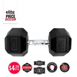 CHROME HANDLE RUBBER HEX DUMBBELL